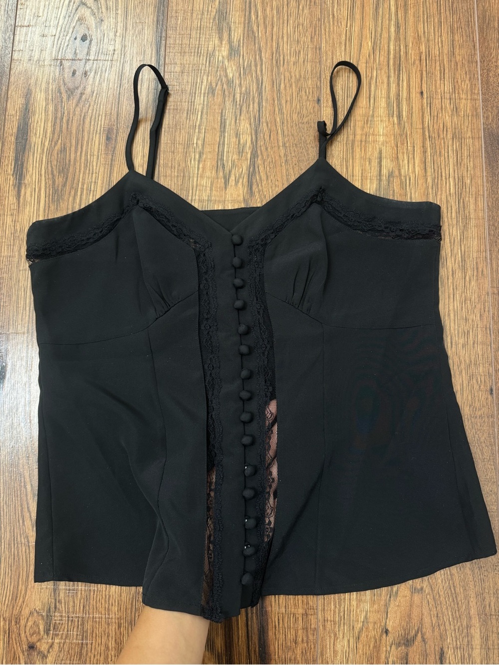 The Kooples lace trim black tank - Picture 5 of 8